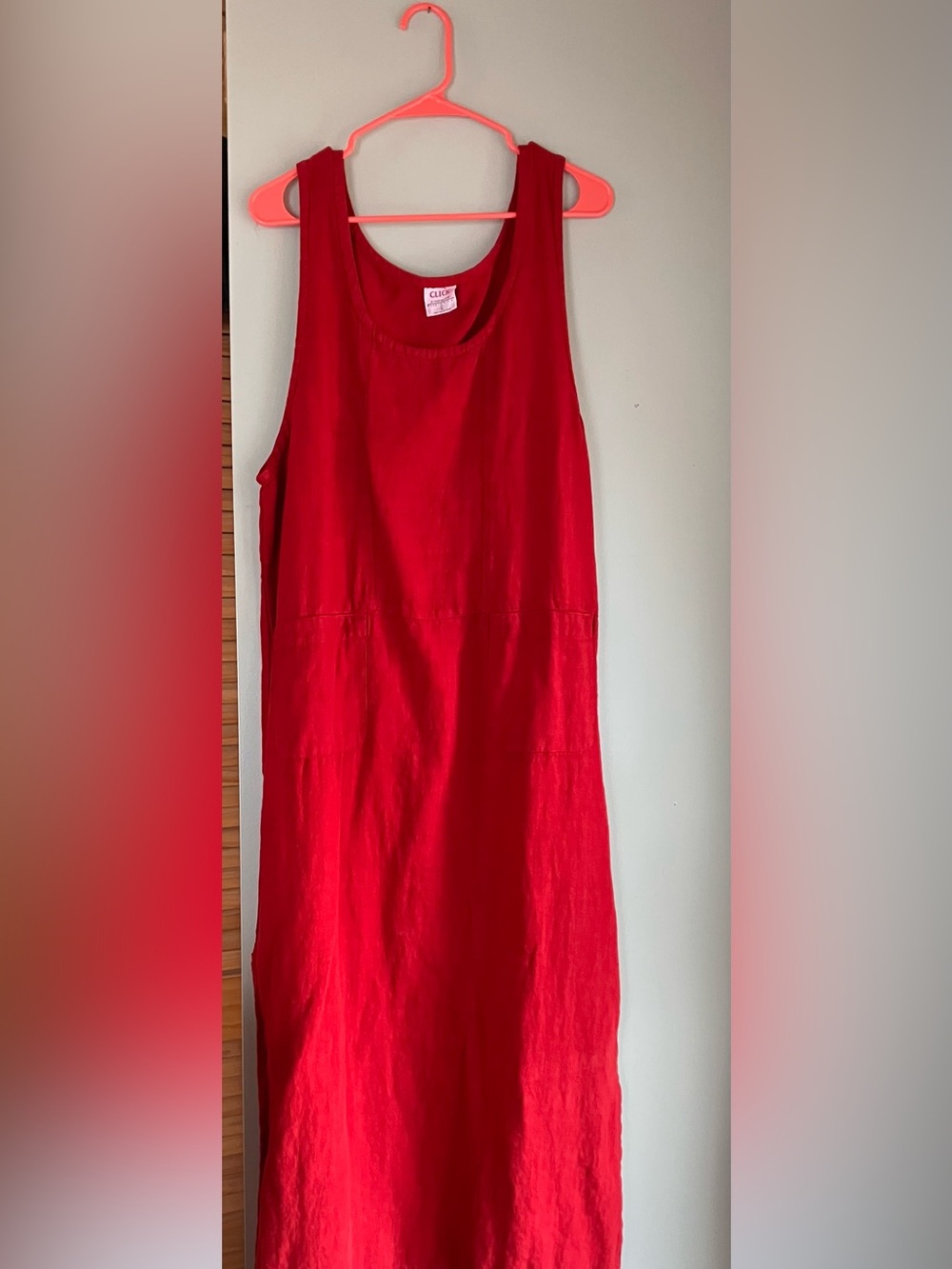 Vintage Sleeveless Red Maxi Dress — Linen